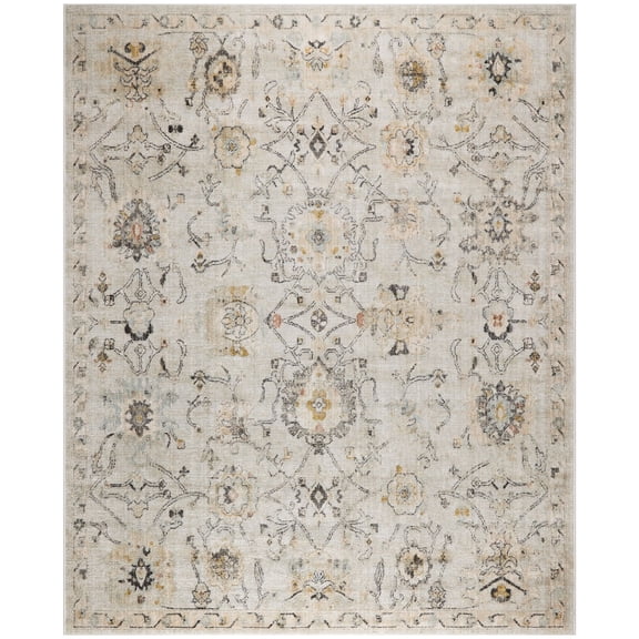 Nourison Oushak Home Vintage Floral Indoor Rug Grey 8' x 9'10"