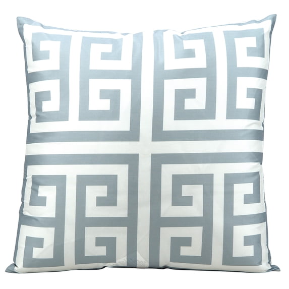 Nourison Outdoor Greek Key Grey 20" x 20" Throw Pillow