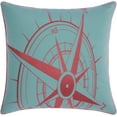 thumbnail image 1 of Nourison Outdoor Pillows Aqua/Coral Decorative Throw Pillow , 20"X20", 1 of 2