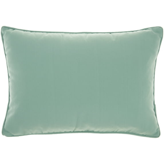 Nourison Outdoor Pillows Solid Indoor/Outdoor Pillow Aqua 14" X 20" Throw Pillow