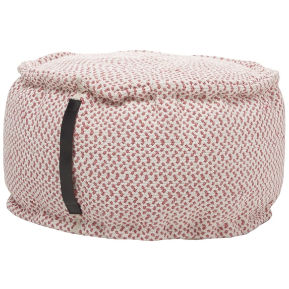Nourison Outdoor Pillows Woven Pouf Indoor/Outdoor Coral 20" x 20" x 12" Pouf