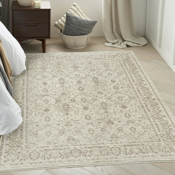 Nourison Outlines 5'3" x 7'3" Ivory Grey Vintage Indoor Rug