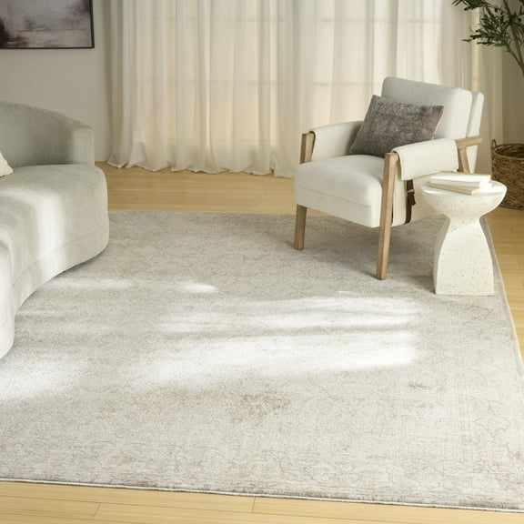 Nourison Outlines 9' x 12' Ivory Grey Vintage Indoor Rug