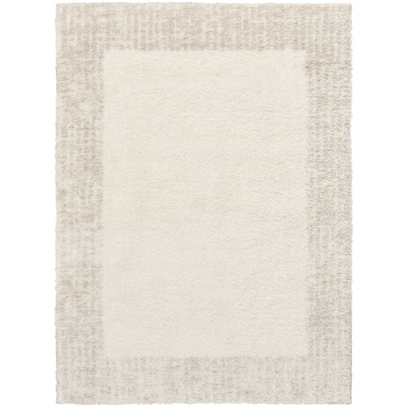 Nourison Pacific Shag 7'10" x 9'10" Ivory Beige Shag Indoor Area Rug