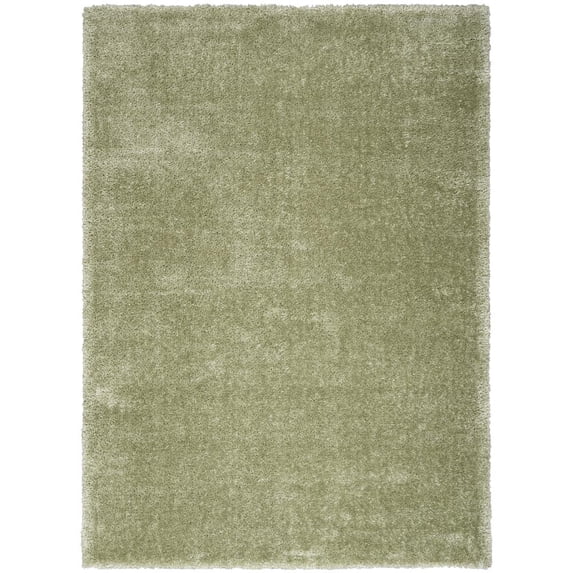 Nourison Pacific Shag Solid Green 5'3" x 7'3" Area Rug, (5x7)