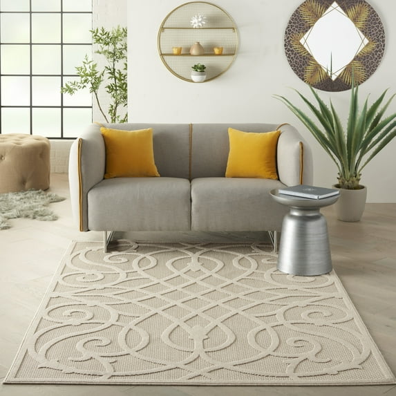 Nourison Palamos Indoor/outdoor Casual Contemporary Cream Area Rug