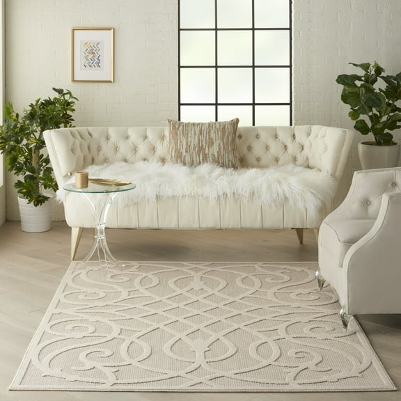 Nourison Palamos Indoor/outdoor Casual Contemporary Cream Area Rug