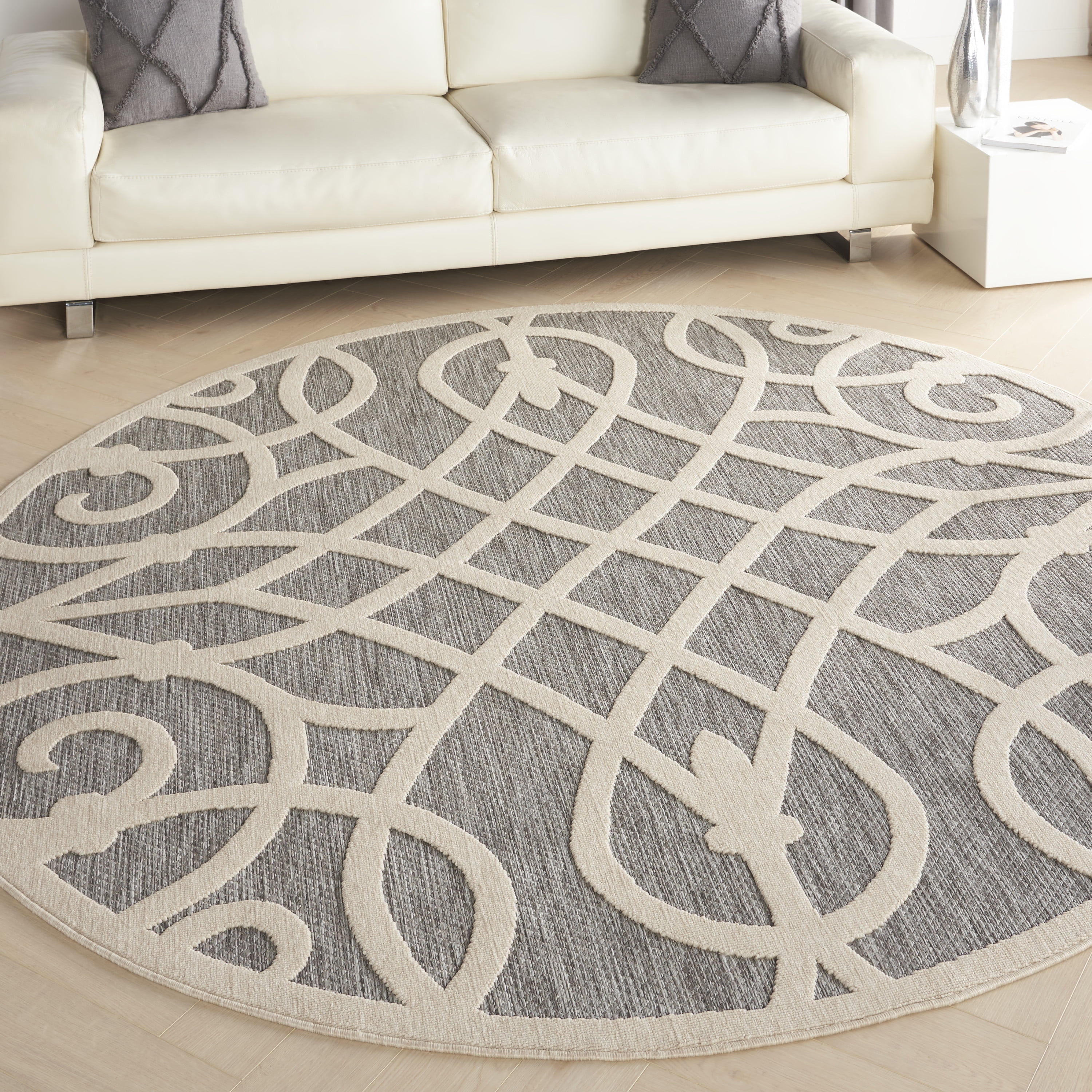 Nourison Palamos Indoor/outdoor Casual Contemporary Grey Area Rug