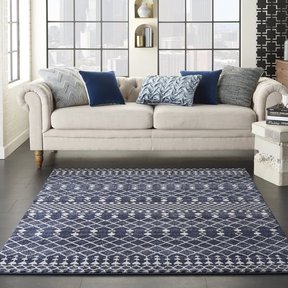 Nourison Palermo 4' x 6' Navy/Grey Bohemian Indoor Rug