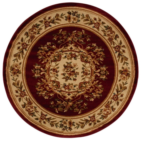 Nourison Paramount Persian Medallion Red 5'3" x ROUND Area Rug, (5' Round)