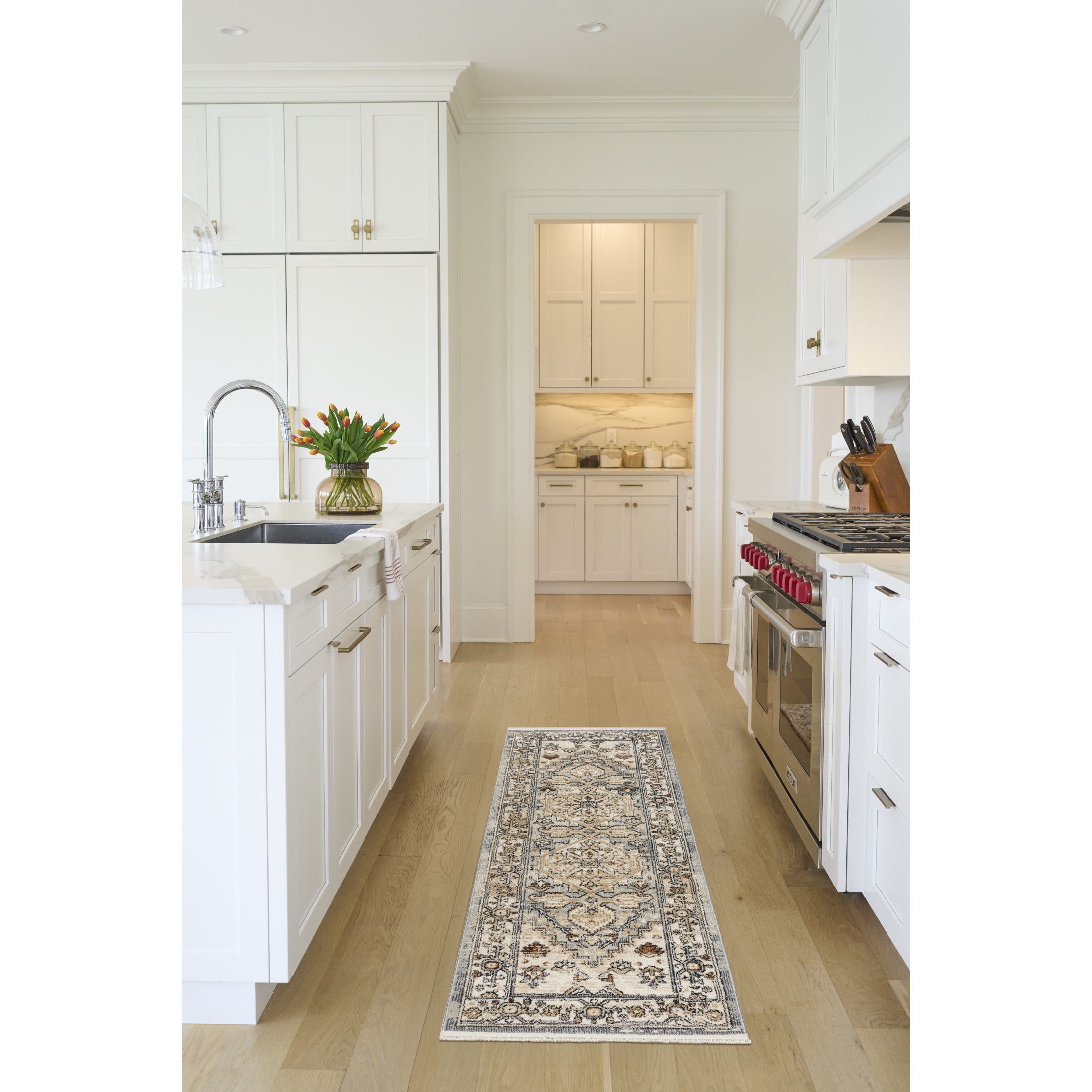Nourison Pardis 2' x 6' Blue Taupe Vintage Indoor Rug