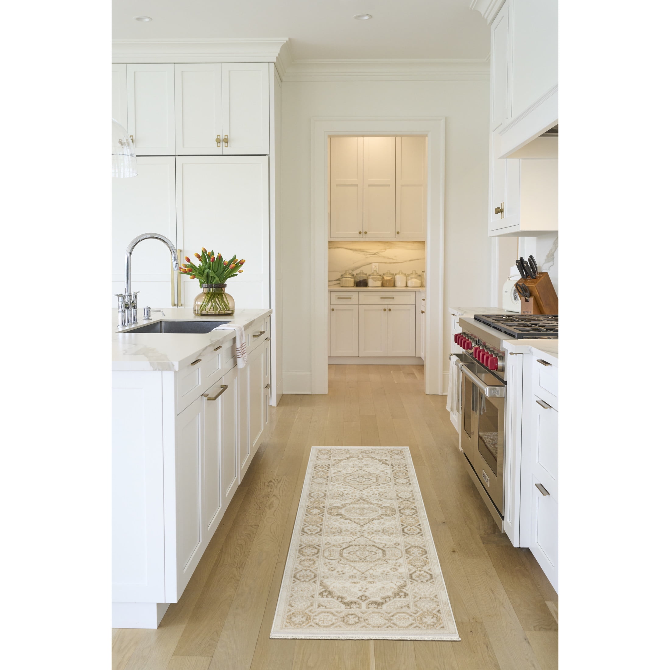Nourison Pardis 2' x 6' Ivory Beige Vintage Indoor Rug