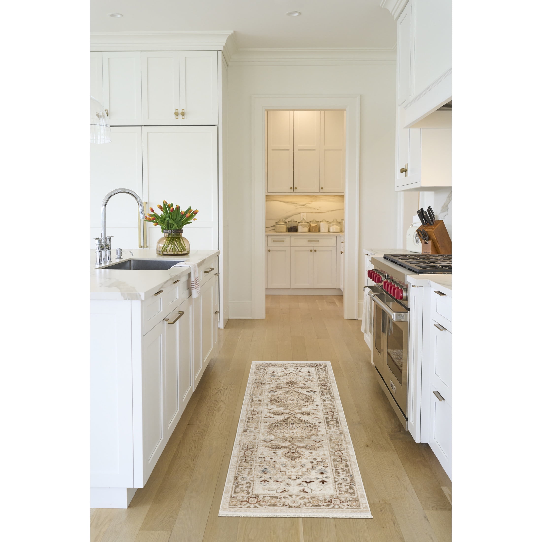 Nourison Pardis 2' x 6' Ivory Taupe Vintage Indoor Rug