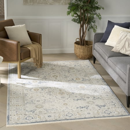 Nourison Pardis 5'3" x 7' Light Blue Vintage Indoor Rug price history and forecast - Nourison PRD03
