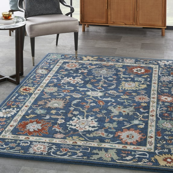 Nourison Parisa Bordered Traditional Denim 5'3" x 7'5" Area Rug