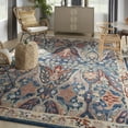 thumbnail image 1 of Nourison Parisa Bordered Transitional Denim Multi 8'6" x 11'6" Area Rug, 1 of 9