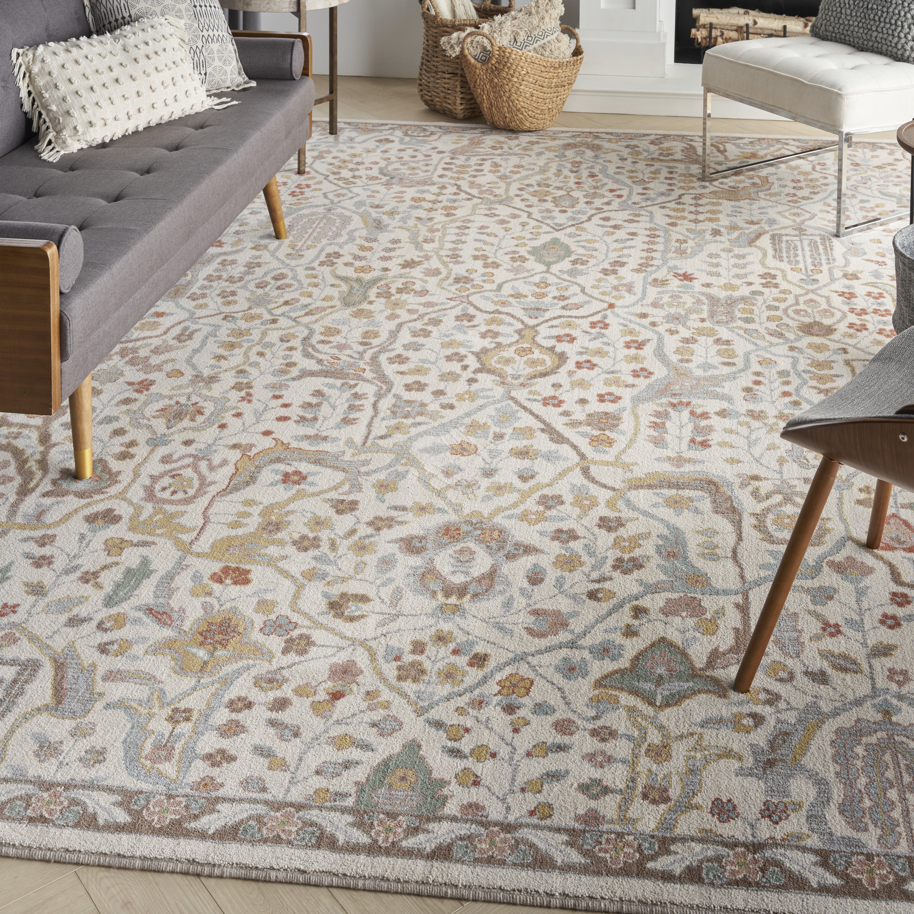 Nourison Parisa Farmhouse Floral Beige 12' x 15' Area Rug, (12' x 15 ...