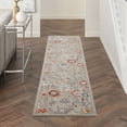 thumbnail image 1 of Nourison Parisa Floral French Country Grey 2'3" x 10' Area Rug, Plush, Bedroom, Kitchen, Living Room, 1 of 7