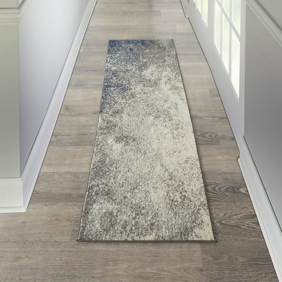 Nourison Passion Abstract Charcoal Ivory 2'2" x 7'6" Area Rug, (2x8)