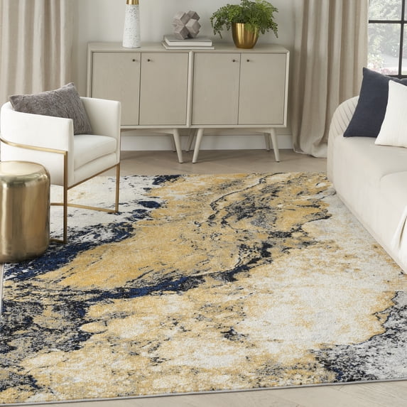 Nourison Passion Abstract Ivory Multicolor 8' x 10' Area Rug (8x10)