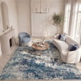 thumbnail image 1 of Nourison Passion Modern Painterly Indoor Area Rug Ivory Teal 8' x 10', 1 of 12