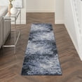thumbnail image 1 of Nourison Passion Abstract Light Blue Black 2'2" x 10' Area Rug, (2x10), 1 of 7