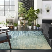 Nourison Passion Abstract Navy/Light Blue 5'3" x 7'3" Area Rug, (5x7)