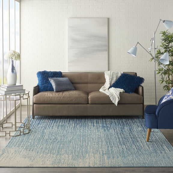Nourison Passion Abstract Navy/Light Blue 9' x 12' Area Rug, (9x12)