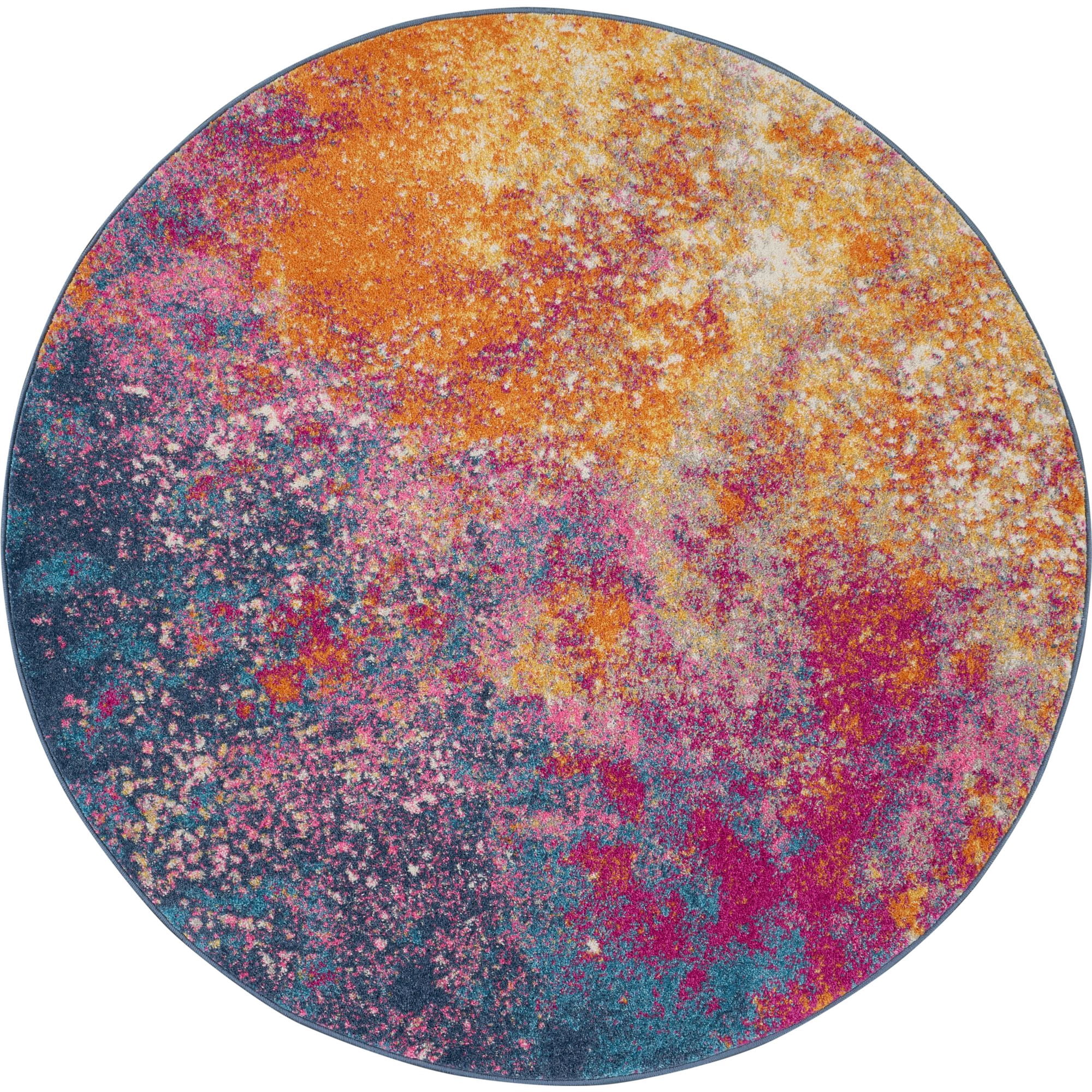 Nourison Passion Colorful Area Rug Sunburst 5' x Round