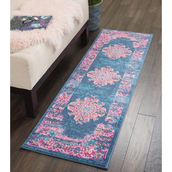 Nourison Passion Bohemian Blue 1'10" x 6' Area Rug, (2x6)