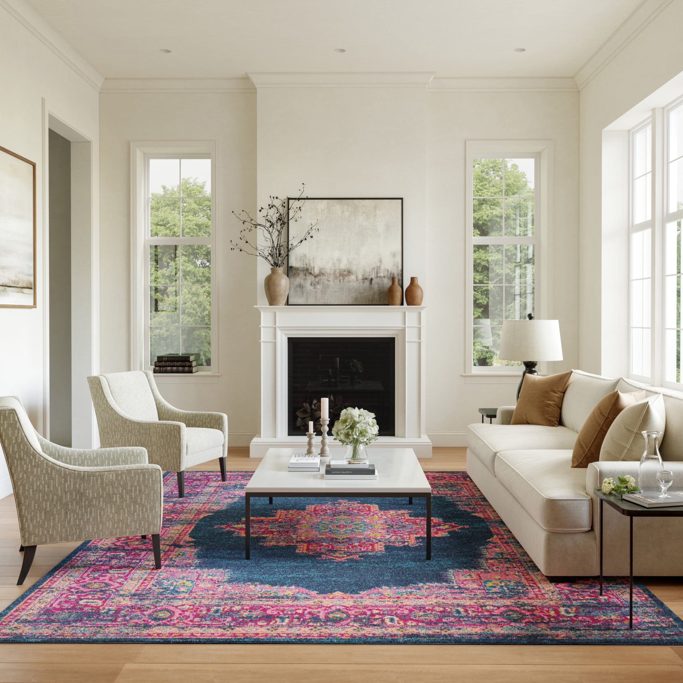 Nourison Passion Bohemian Blue 10' x 14' Area Rug, (10x14)