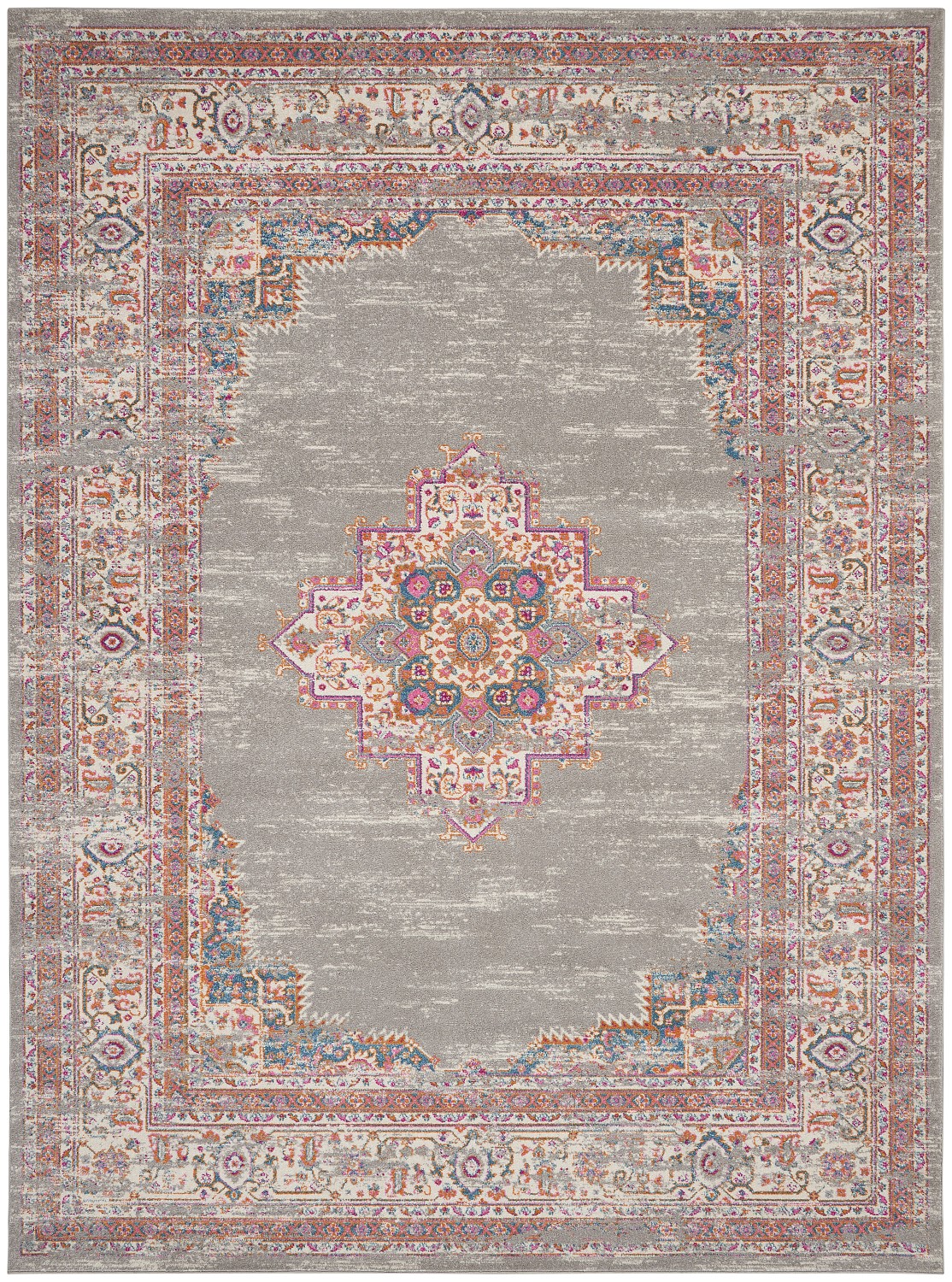 Nourison Passion Bohemian Grey 12' x 18' Area Rug, (12x18)