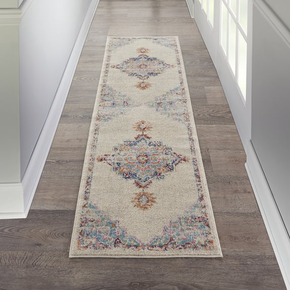 Nourison Passion Bohemian Grey/Multi 1'10" x 6' Area Rug, (2x6)