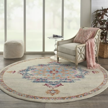 Nourison Passion Bohemian Grey/Multi 8' x round Area Rug, (8 Round)