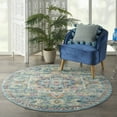 thumbnail image 1 of Nourison Passion Bohemian Ivory/Light Blue 5'3" x round Area Rug, (5 Round), 1 of 8