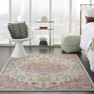 Nourison Passion Bohemian Ivory/Pink 6'7" x 9'6" Area Rug, (7x10)