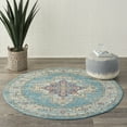 thumbnail image 1 of Nourison Passion Bohemian Light Blue 4' x ROUND Area Rug, (4 Round), 1 of 8
