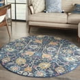 thumbnail image 1 of Nourison Passion Bohemian Navy 5'3" x round Area Rug, (5 Round), 1 of 8