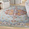 thumbnail image 1 of Nourison Passion Center medallion Aqua Multicolor 6'7" x 9'6" Area Rug (7x10), 1 of 8