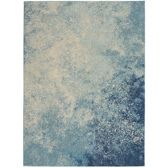 Nourison Passion Colorful Area Rug Navy Light Blue 5'3" x 7'3"