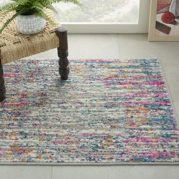 Nourison Passion Contemporary Ivory/Multi 1'10" x 2'10" Area Rug, (2x3)