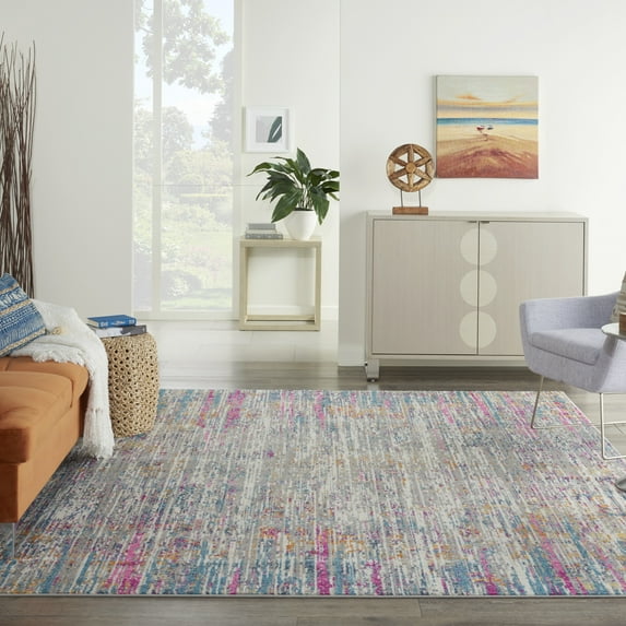 Nourison Passion Contemporary Ivory/Multi 9' x 12' Area Rug, (9x12)