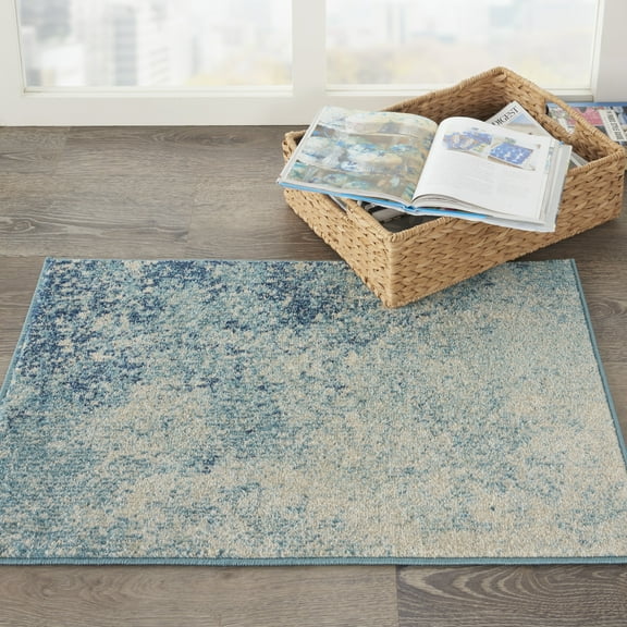 Nourison Passion Contemporary Navy Light Blue 1'10" x 2'10" Area Rug, (2x3)
