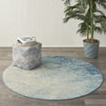 thumbnail image 1 of Nourison Passion Contemporary Navy Light Blue 5'3" x round Area Rug, (5 Round), 1 of 8