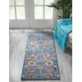 thumbnail image 1 of Nourison Passion Denim 1'10" x 6' Area Rug, Boho, Moroccan, Bed Room, Living Room, Dining Room, Kitchen, , Easy Cleaning, Non Shedding (6' Runner), 1 of 6