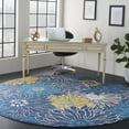 thumbnail image 1 of Nourison Passion Floral Blue 8' ROUND Area Rug, (8 Round), 1 of 8