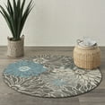 thumbnail image 1 of Nourison Passion Floral Charcoal/Blue 4' x ROUND Area Rug, (4 Round), 1 of 8