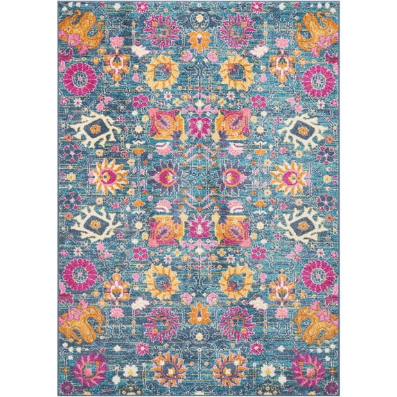 Nourison Passion Floral Denim 6'7" x 9'6" Area Rug, (7x10)