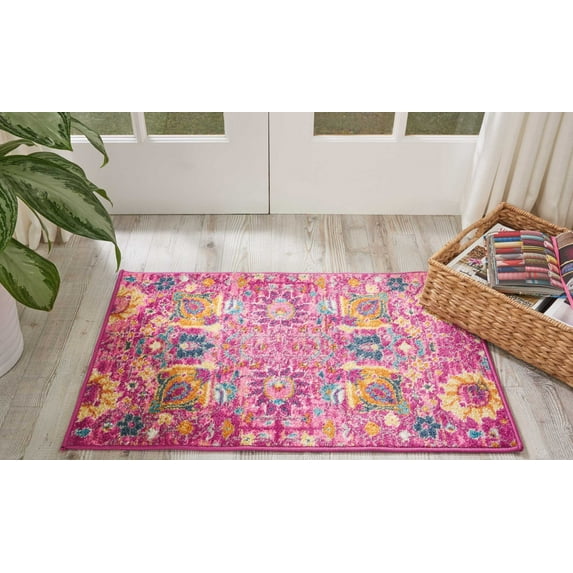 Nourison Passion Floral Fuchsia 1'10" x 2'10" Area Rug, (2x2)