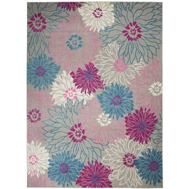 Nourison Passion Floral Grey Area Rug